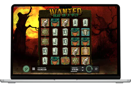 Wanted Dead or a Wild slot spelskärm